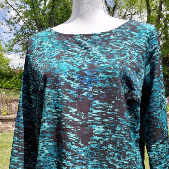 🌟 3 for $15 Deal! 🌟Gap blue teal green black long sleeve dress M - Picture 5 of 8